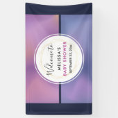 Modern Paars en roze draaiend abstract ontwerp Spandoek (Verticaal)