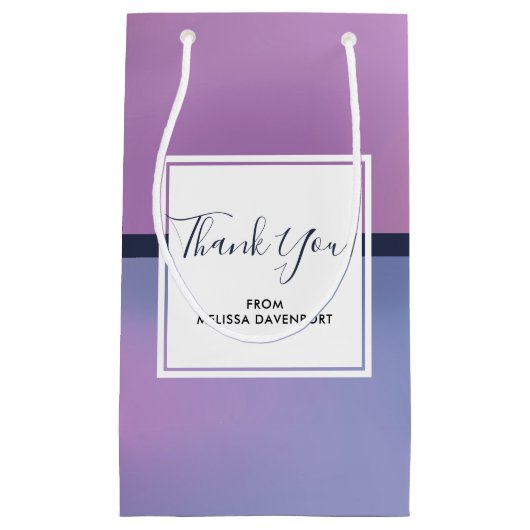 Modern Paars en roze zwenken Abstract Dank je Klein Cadeauzakje (Voorkant)