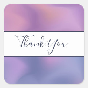 Modern Paars en roze zwenken Abstract Dank je Vierkante Sticker