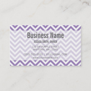 Modern Paars en White Chevron Pattern Visitekaartje