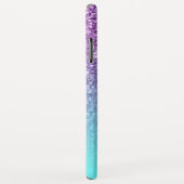Modern Paars Faux Glitter Turquoise Ombre no.2 Case-Mate iPhone Case (Achterkant/rechts)