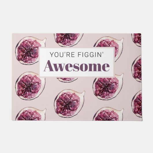 Modern Paars Fig Pattern & You are Figgin' Geweldi Deurmat (Voorkant)