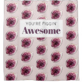 Modern Paars Fig Pattern & You are Figgin' Geweldi Douchegordijn (Voorkant)