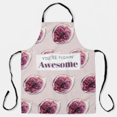 Modern Paars Fig Pattern & You are Figgin' Geweldi Schort (Voorkant)