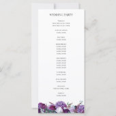 Modern Paars Floral Geometric Wedding Programme (Achterkant)