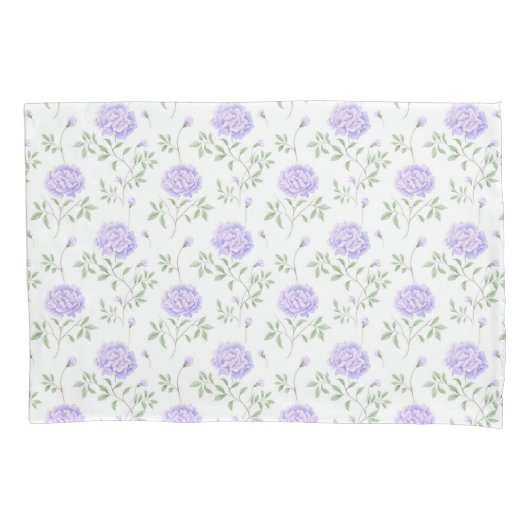 Modern Paars Floral Pattern Kussensloop (Voorkant)
