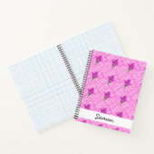 Modern Paars Floral Pattern Notitieboek (Binnen)
