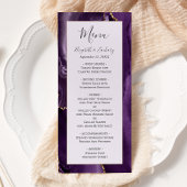 Modern Paars goudbladerweddenschap Menu