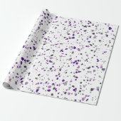 Modern Paars Gray Terrazzo Pattern Cadeaupapier (Uitgerold)