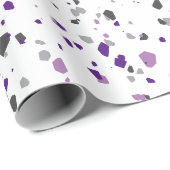 Modern Paars Gray Terrazzo Pattern Cadeaupapier (Rol Hoek)