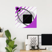 Modern Paars grijs zwart-wit - MS0002 Canvas Poster (Thuiskantoor)
