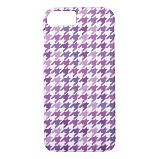 Modern Paars Houndstooth Pattern. Case-Mate iPhone Case (Achterkant)