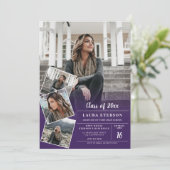 Modern paars minimalistisch fotoafstuderen kaart (Staand voorkant)