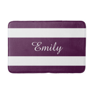 Modern paars strepenpatroon badmat