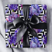 Modern Paars Tulip Girly Chic Geometric Pattern Cadeaupapier
