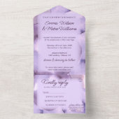 Modern paars viooltje all in one uitnodiging (Binnen)