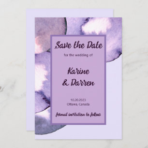 Modern paars viooltje save the date