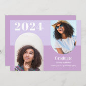 Modern Paarse Arch Photo Afstuderen Kaart (Voorkant / Achterkant)