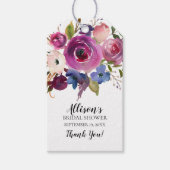 Modern Paarse Bloemen Vrijgezellenfeest Favor Gift Cadeaulabel (Voorkant)