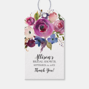 Modern Paarse Bloemen Vrijgezellenfeest Favor Gift Cadeaulabel