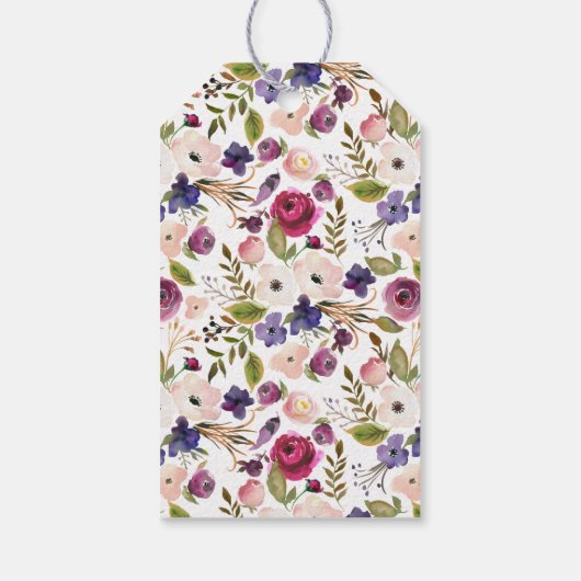 Modern Paarse Bloemen Vrijgezellenfeest Favor Gift Cadeaulabel (Achterkant)