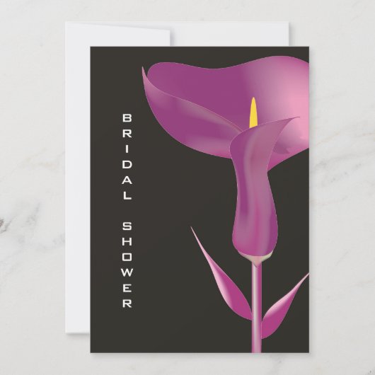 Modern Paarse Calla Lily Bridal Shower Kaart (Voorkant)