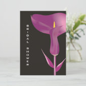 Modern Paarse Calla Lily Bridal Shower Kaart (Staand voorkant)