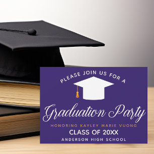 Modern Paarse Custom 2025 Graduation Party Kaart