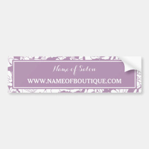 Modern Paarse Floral Hair en Beauty Boutique Bumpersticker