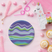 Modern Paarse golfpatroon Papieren Bordje (Feest)