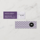 Modern Paarse Grunge Chevron Mini Visitekaartjes (Voorkant / Achterkant)