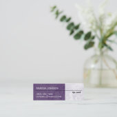 Modern Paarse Grunge Chevron Mini Visitekaartjes (Staand voorkant)