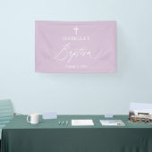 Modern Paarse Kruis Meisje Doop Achtergrond Banner (Beurs)