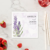 Modern Paarse lavender Waterverf Wedding Servet (Insitu)