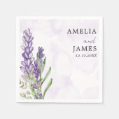 Modern Paarse lavender Waterverf Wedding Servet (Voorkant)