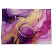 Modern Paarse roze en goud- Groot Cadeauzakje (Achterkant)