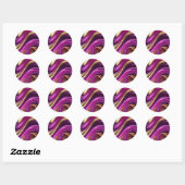 Modern-Paarse Roze en Goud- Ronde Sticker (Vel)
