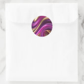 Modern-Paarse Roze en Goud- Ronde Sticker (Tas)