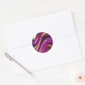 Modern-Paarse Roze en Goud- Ronde Sticker (Envelop)