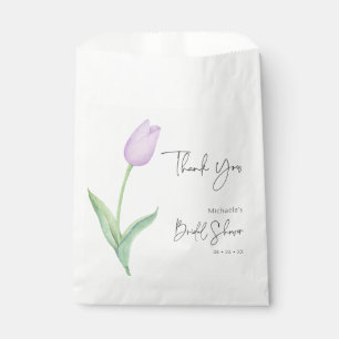 Modern Paarse Tulip Solo Vrijgezellenfeest Bedankzakje