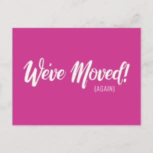 Modern Paarse We hebben verhuisaankondiging verpla Briefkaart