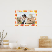 Modern Painted Orange Flowers Custom Photo Poster (Keuken)