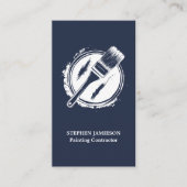 Modern Painter & Decorator Navy Blue White Visitekaartje (Voorkant)