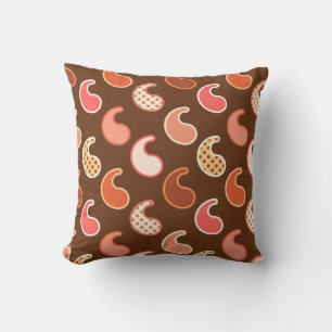 Modern Paisley Patroon, Earth Tones, Cocoa Brown Kussen