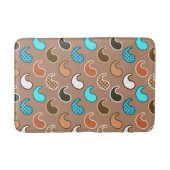 Modern Paisley Patroon, Taupe, Turquoise en Rust Badmat (Voorkant)