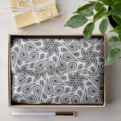 Modern Paisley Pattern Cool Black and White Floral Tissuepapier (Geschenk)