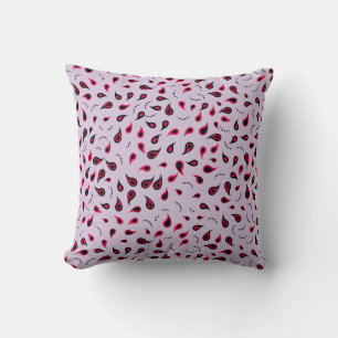 Modern Paisley Red en Lila Sierkussen