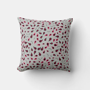 Modern Paisley Red & Grey Sierkussen
