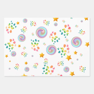 Modern pakpapier plat vel set van 3