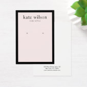Modern Pale Pink Black Border Earring Display Card (Bureau)